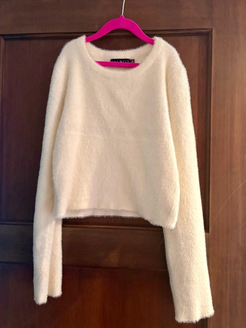 Balboa Girls' Cream Fuzzy Pullover Sweater